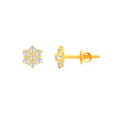 22k Yellow Gold Cubic Zirconia Stud Earrings with gold weight of 1.542g